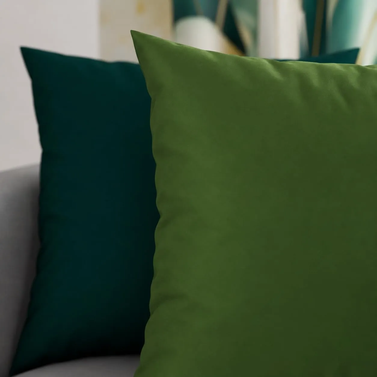 PETTI Artigiani Italiani Coppia di Federe Cuscino 50x30 cm in Microfibra Double Face Verde Oliva Smeraldo, Set di 2 - immagine 3