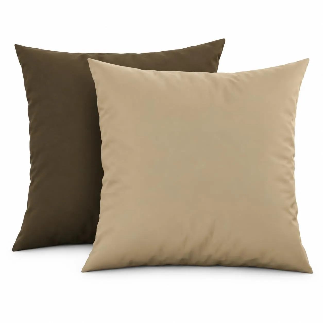 PETTI Artigiani Italiani Coppia di Federe Cuscino 80x80 cm in Microfibra Double Face Tortora Fango, Set di 2 - immagine 1