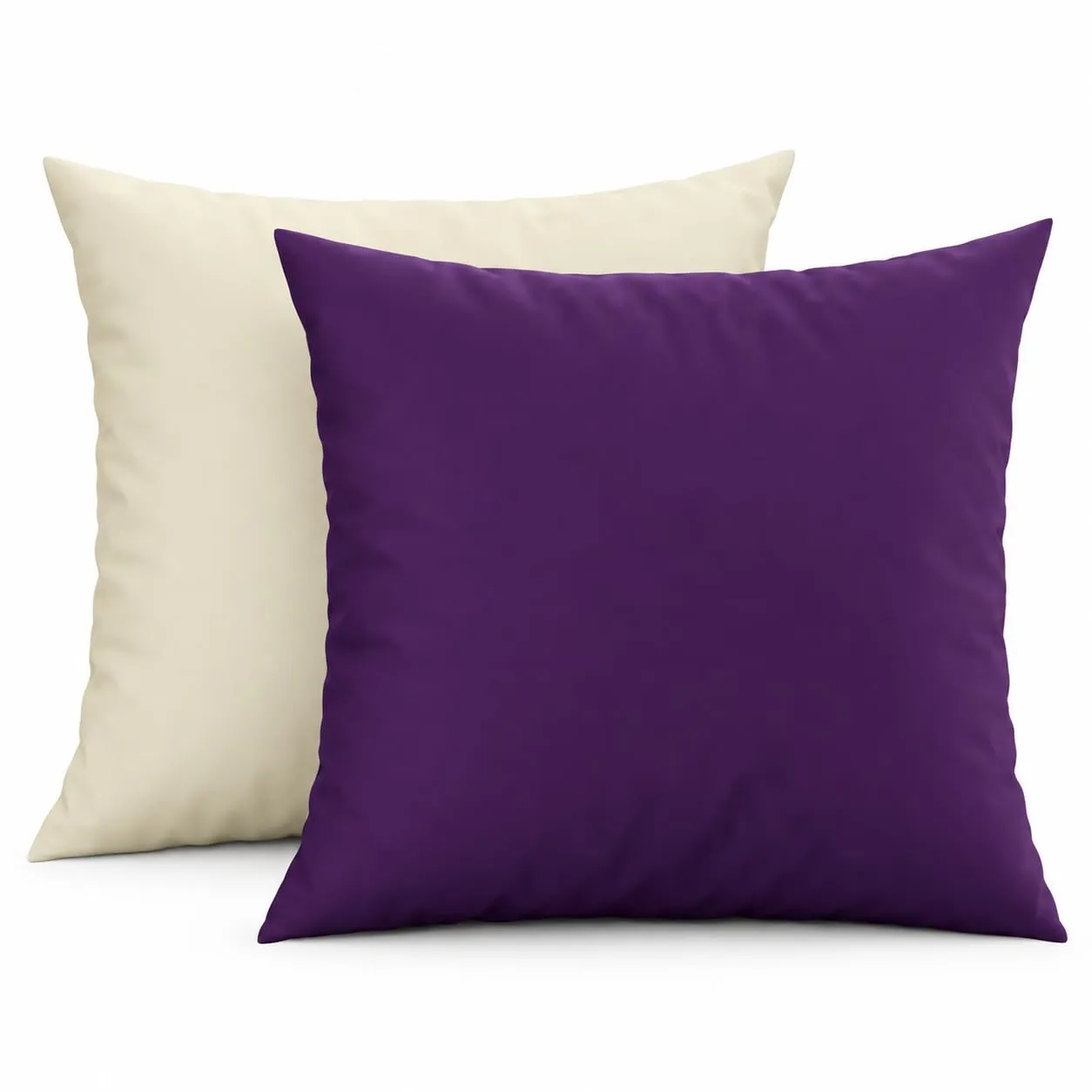PETTI Artigiani Italiani - Set 2 Federe Cuscino 80x80 cm in Microfibra Double Face, Viola Panna - immagine 1