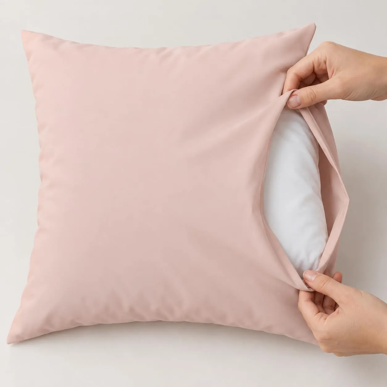 PETTI Artigiani Italiani Coppia di Federe Cuscino 30x30 cm in Microfibra Double Face, Bianco Cipria Chiaro, Set di 2 - immagine 6