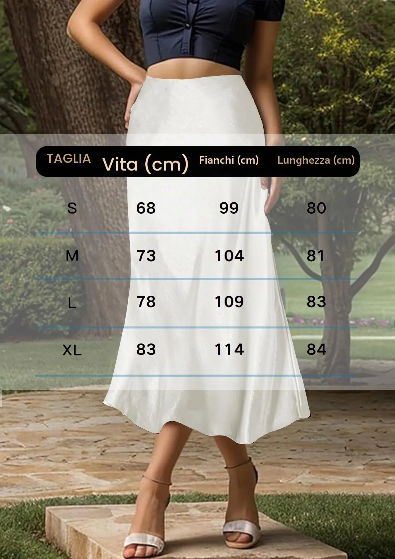 Vossmi Gonna Lunga in Raso Vita Alta Svasata Leopardo, L - immagine 6