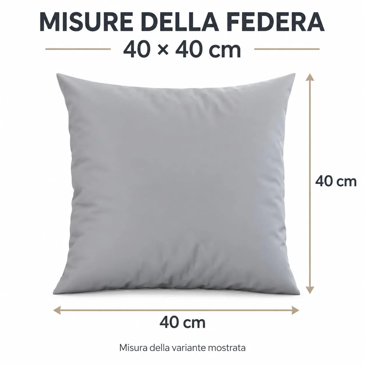 PETTI Artigiani Italiani Federe Cuscino in Microfibra 40x40 cm, Set di 2 Fodere Double Face Celeste Grigio Chiaro - immagine 4