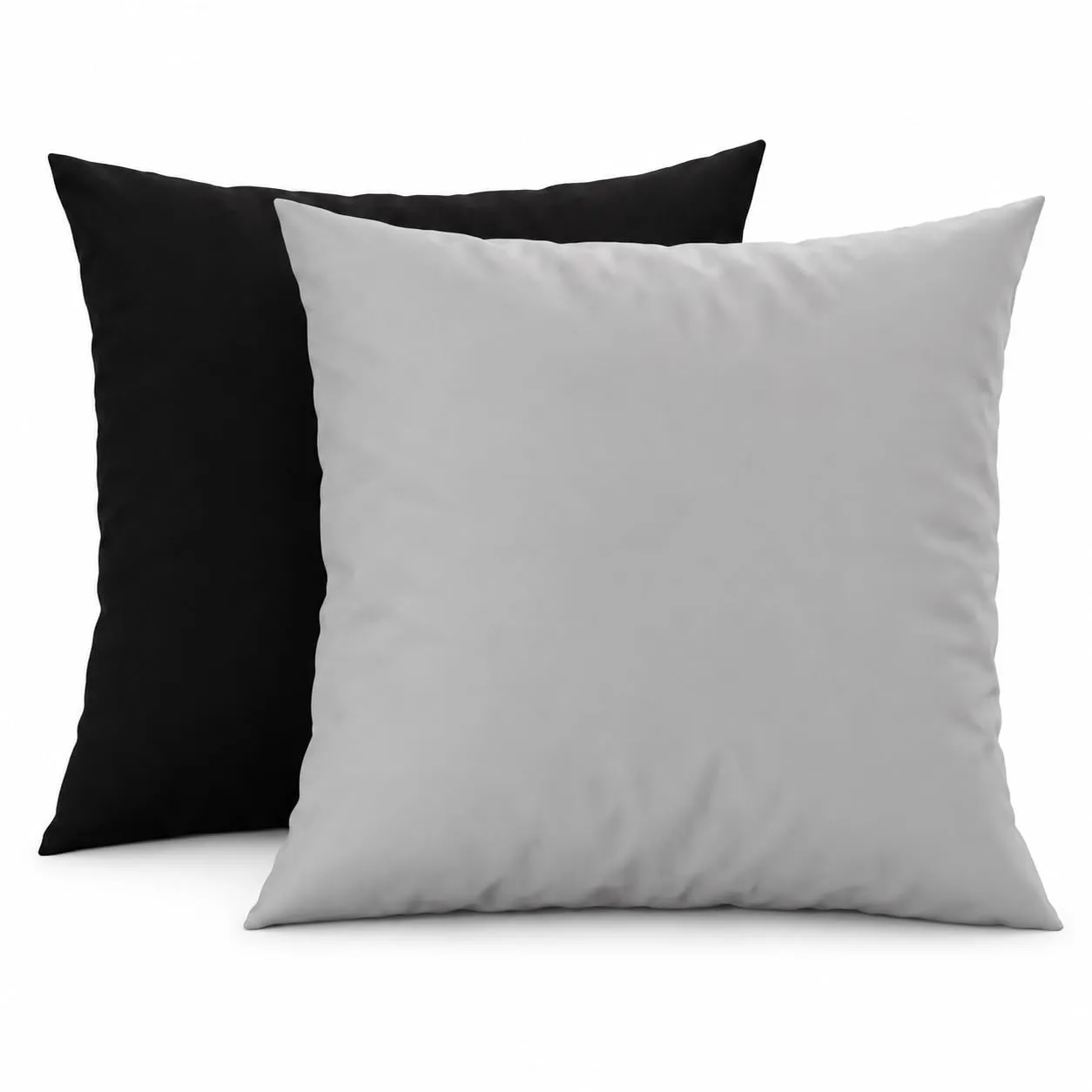 PETTI Artigiani Italiani - Set 2 Federe Cuscino 35x35 cm in Microfibra Double Face, Nero Grigio Chiaro - immagine 1