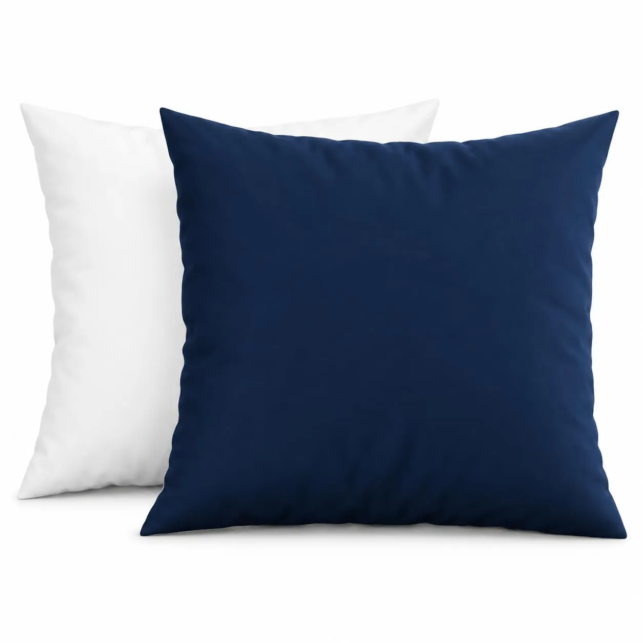 PETTI Artigiani Italiani - Set 2 Federe Cuscino 65x65 cm in Microfibra Double Face, Bianco Blu Notte - immagine 1