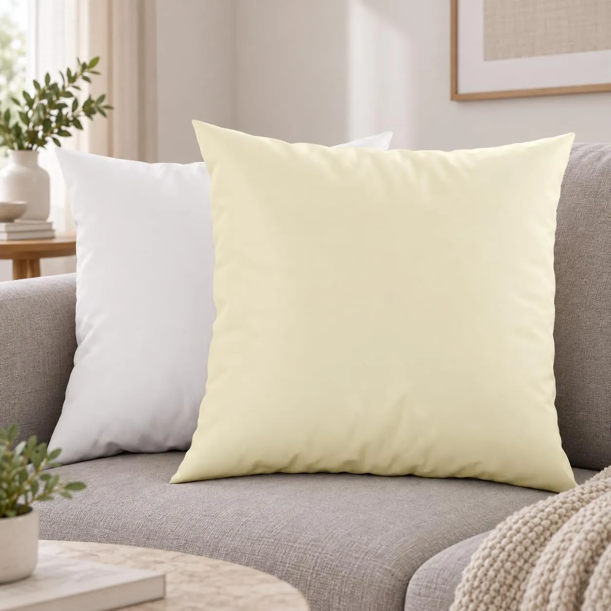 PETTI Artigiani Italiani Federe Cuscino 65x65 cm in Microfibra Double Face, Set di 2, Bianco Panna - immagine 2