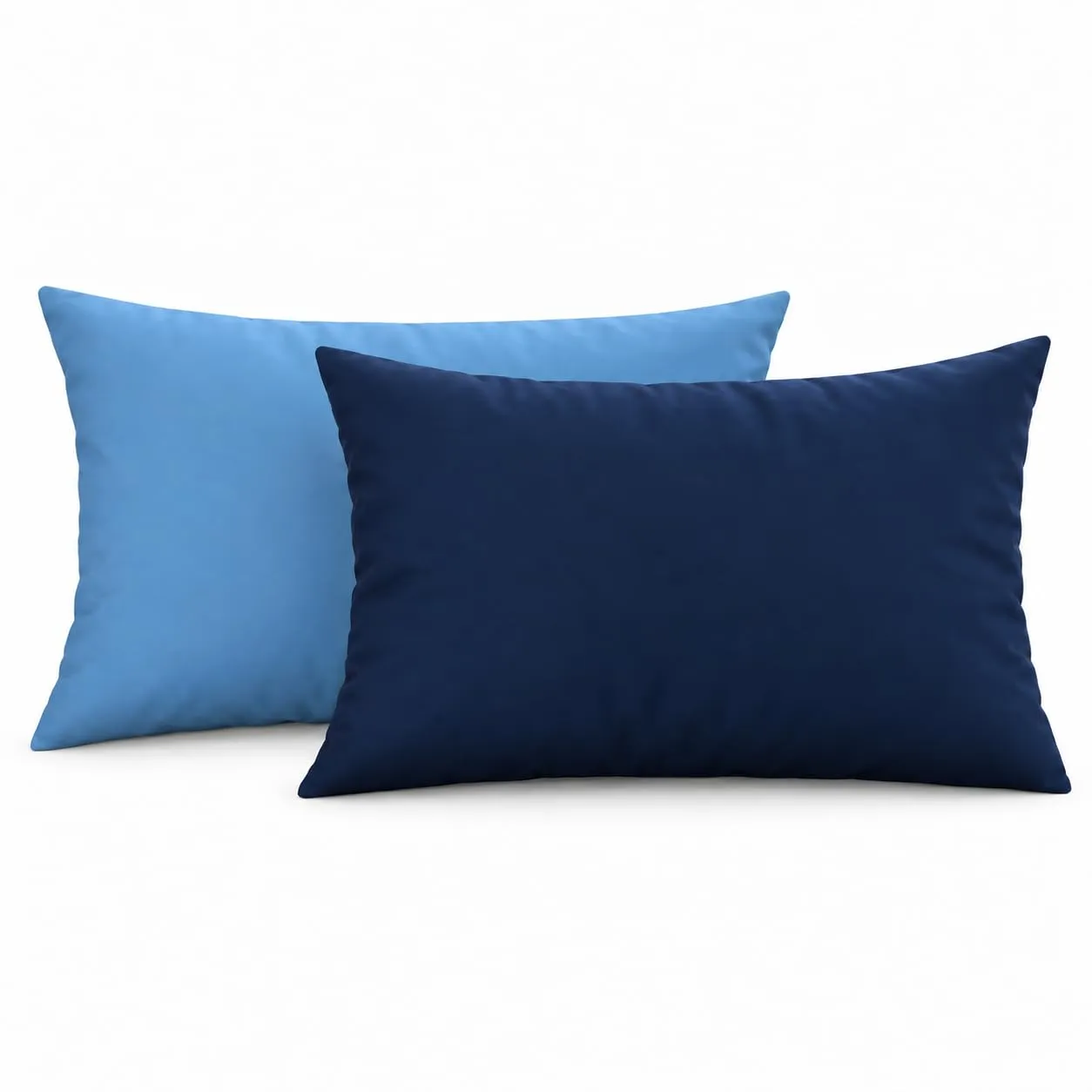 PETTI Artigiani Italiani Coppia di Federe Cuscino 50x30 cm in Microfibra Double Face Azzurro Blu, Set di 2 - immagine 1