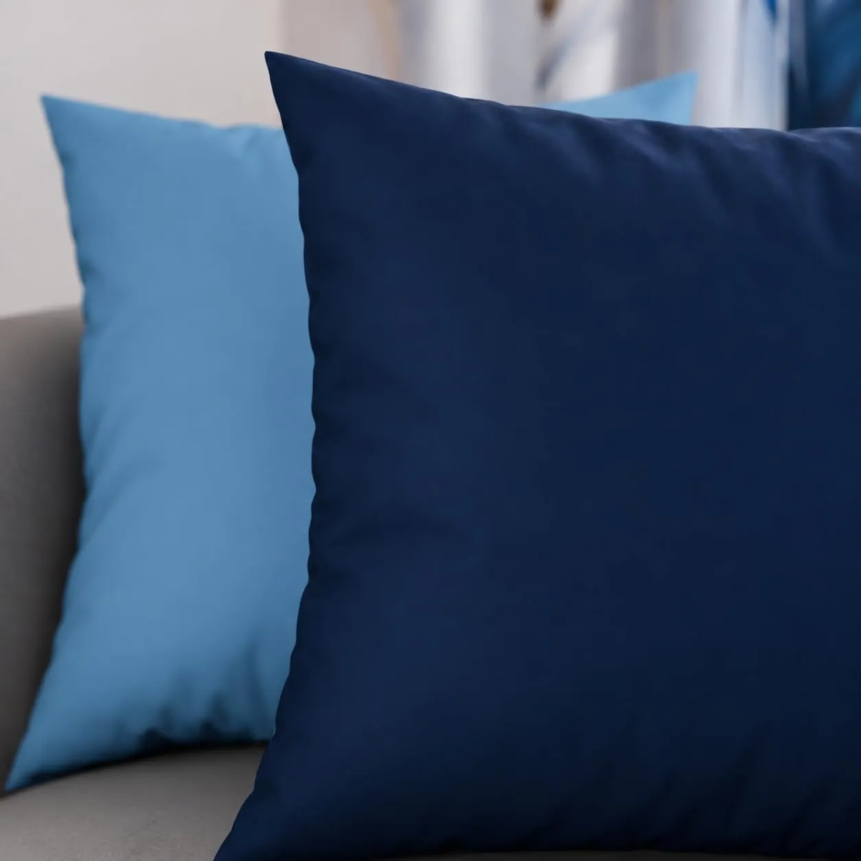 PETTI Artigiani Italiani Coppia di Federe Cuscino 50x30 cm in Microfibra Double Face Azzurro Blu, Set di 2 - immagine 3