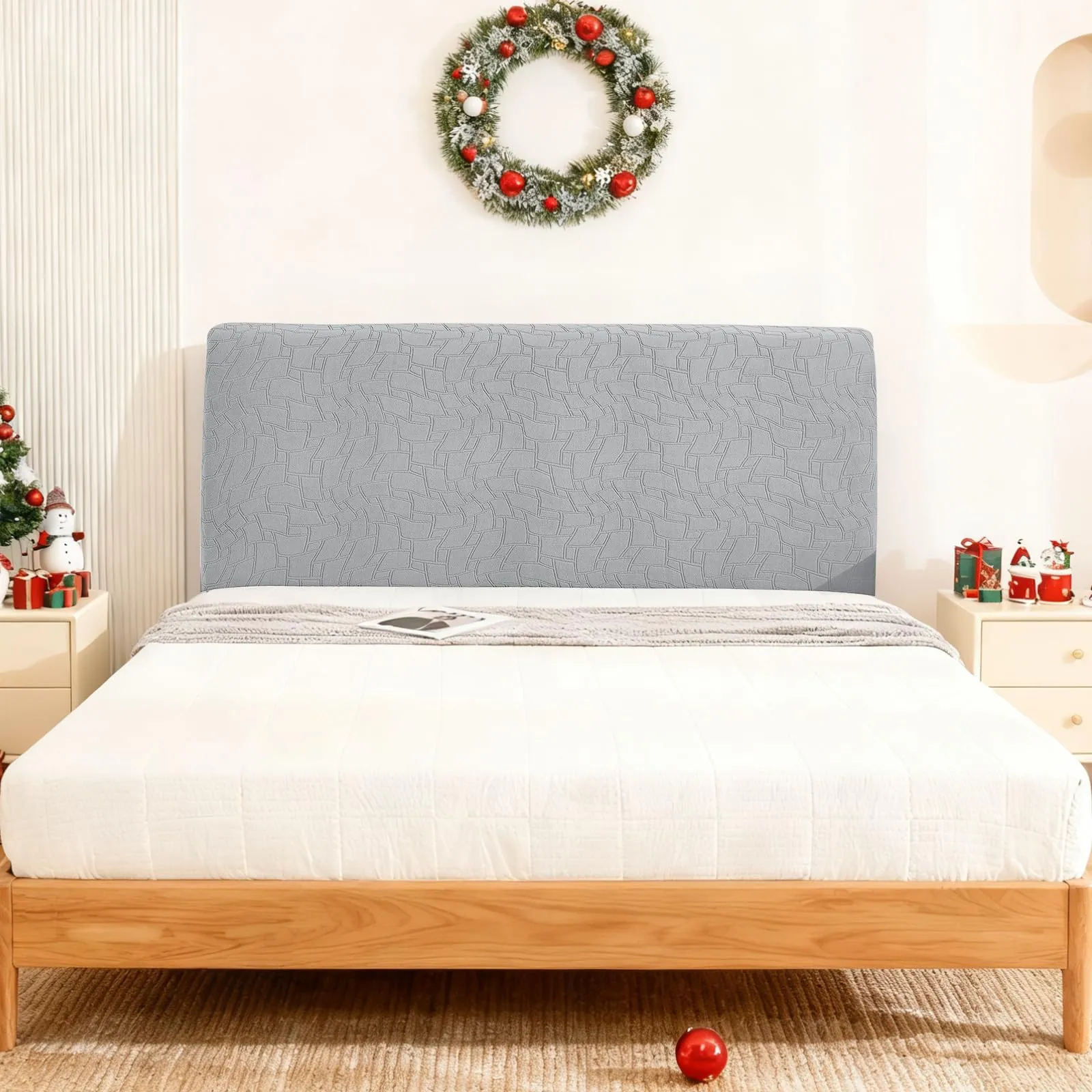 Ystyle Copri Testiera Letto Elasticizzato Universale, 120cm, Grigio Argento - immagine 8
