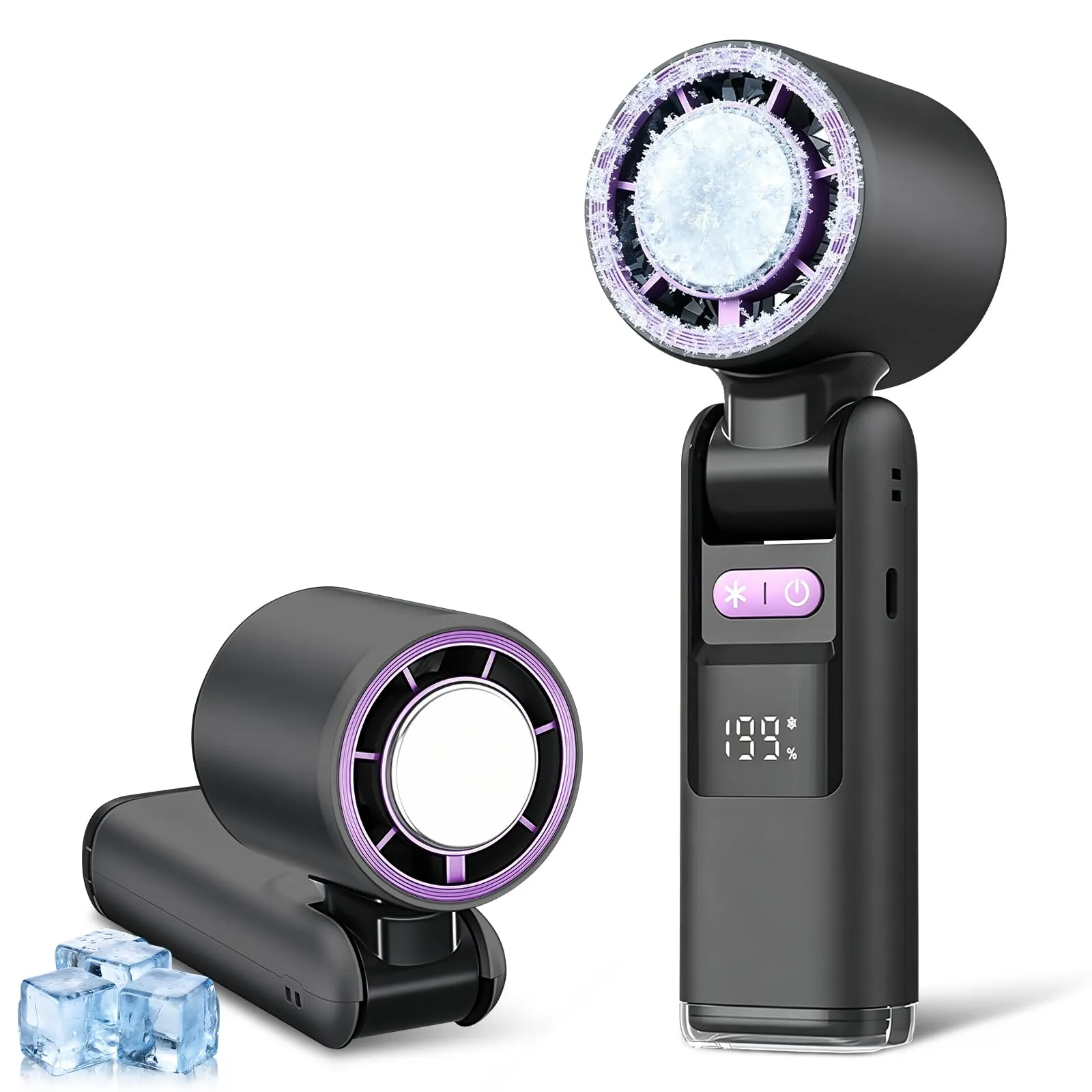 VHV Ventilatore Portatile Turbo JF138, 1-199 velocità, Batteria 5500 mAh, Display LED, Pieghevole - immagine 1