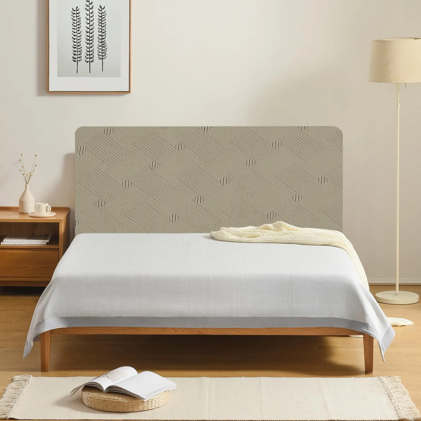 Ystyle Copri Testiera Letto Elasticizzata Singola, 90cm, Cachi - immagine 2