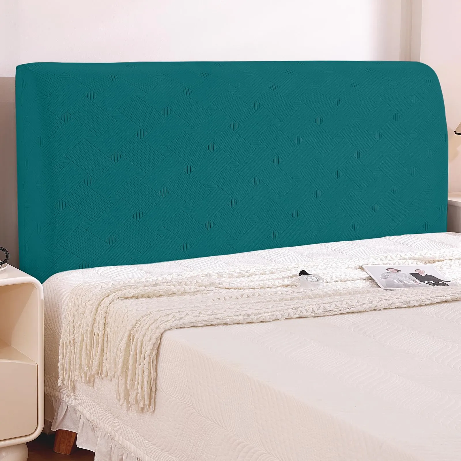 Ystyle Copri Testiera Letto Elasticizzata, 90cm, Blu Pavone - immagine 1