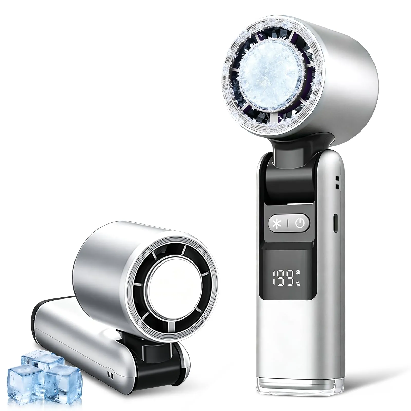 VHV Ventilatore Portatile Turbo JF38, 1-199 Velocità, Batteria 5500 mAh, Display LED, Pieghevole e Multifunzione - immagine 1