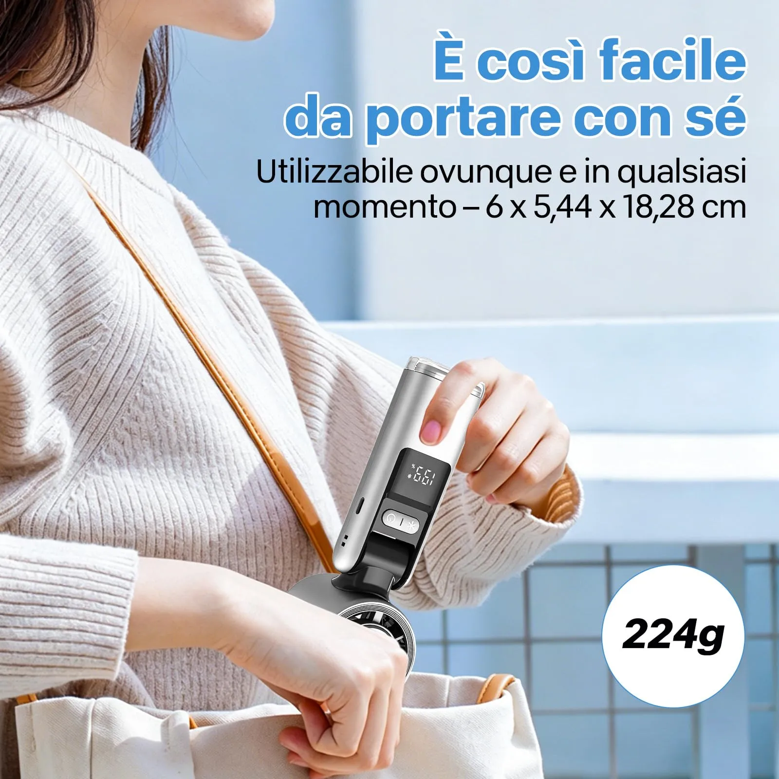 VHV Ventilatore Portatile Turbo JF38, 1-199 Velocità, Batteria 5500 mAh, Display LED, Pieghevole e Multifunzione - immagine 7