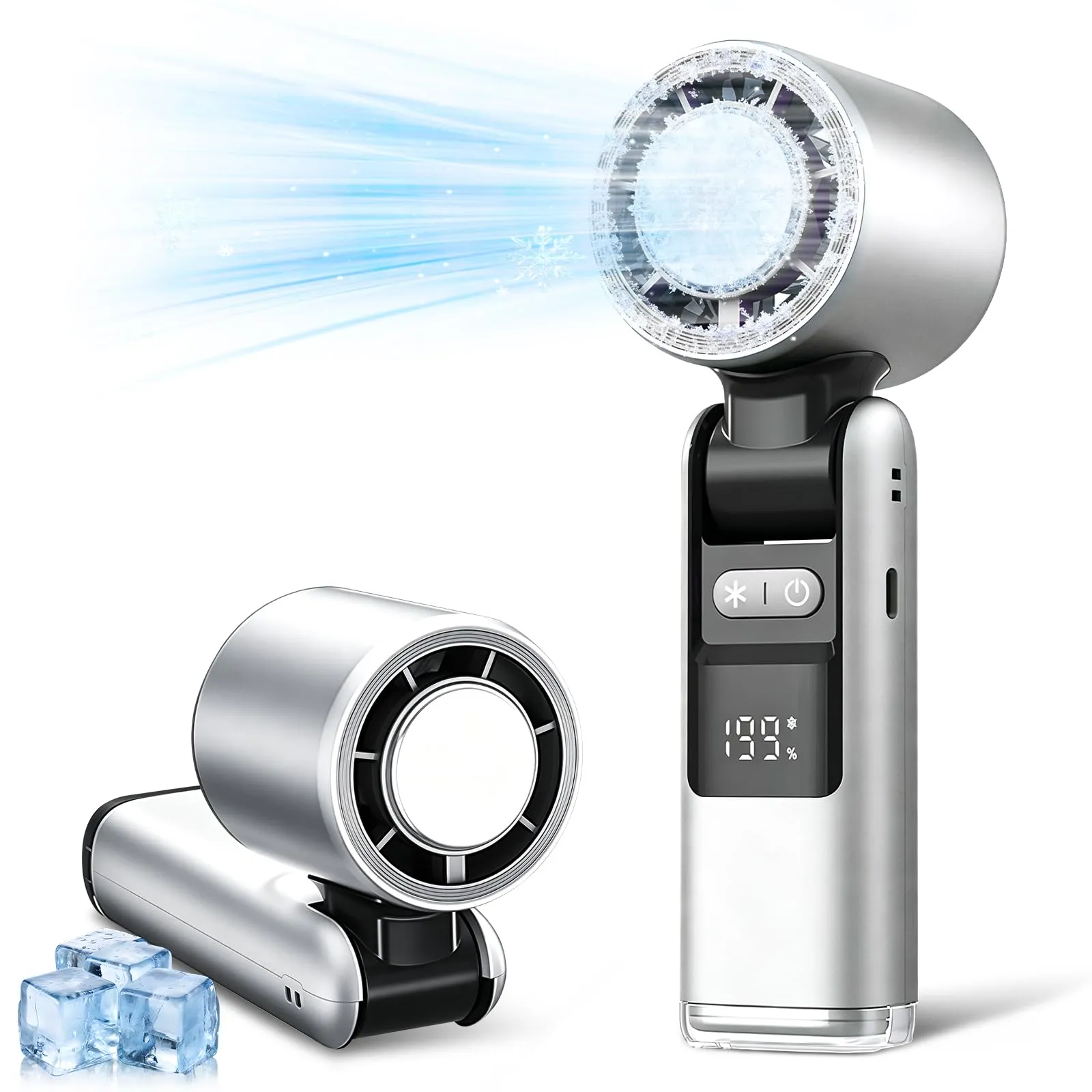 VHV Ventilatore Portatile Turbo JF38, 1-199 Velocità, Batteria 5500 mAh, Display LED, Pieghevole e Multifunzione - immagine 9