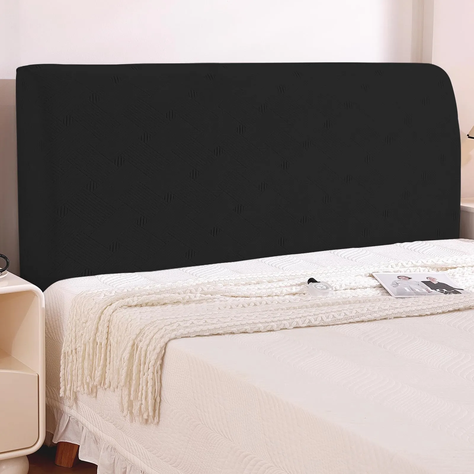 Ystyle Copri Testiera Letto Elasticizzata Singolo, 90cm, Nero - immagine 1