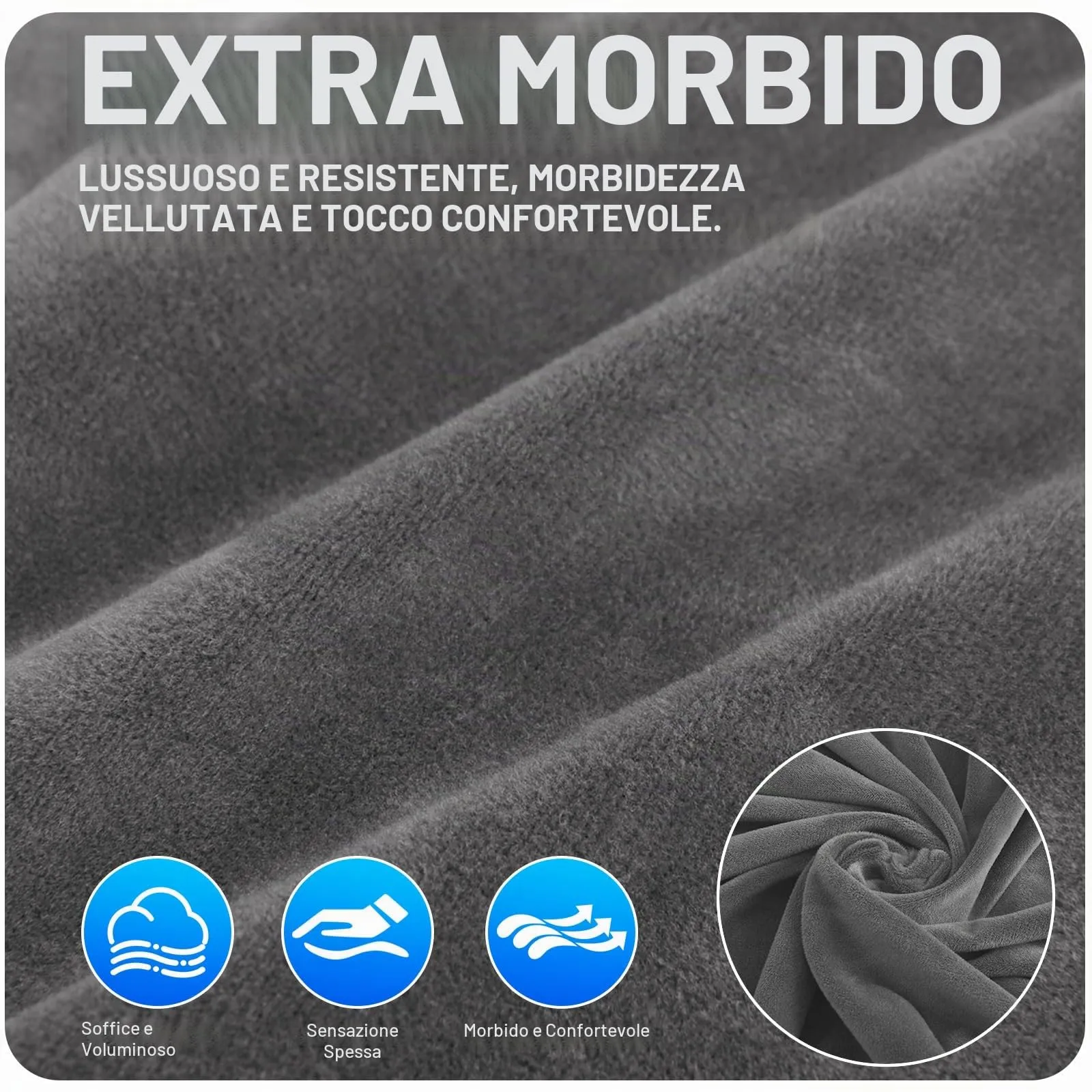 CYCMACO Copri Testata Letto in Velluto Universale, 90cm, Grigio Chiaro - immagine 4