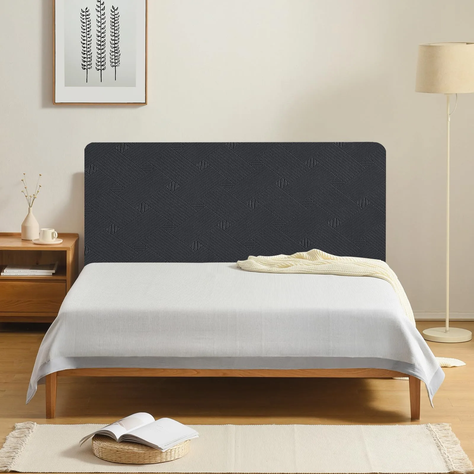 Ystyle Copri Testiera Letto Elasticizzata, 90cm, Grigio Scuro - immagine 2