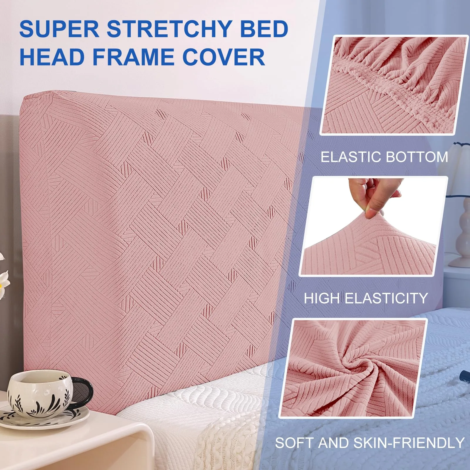 Ystyle Copri Testiera Letto Elasticizzata Singola, 90cm, Rose - immagine 5