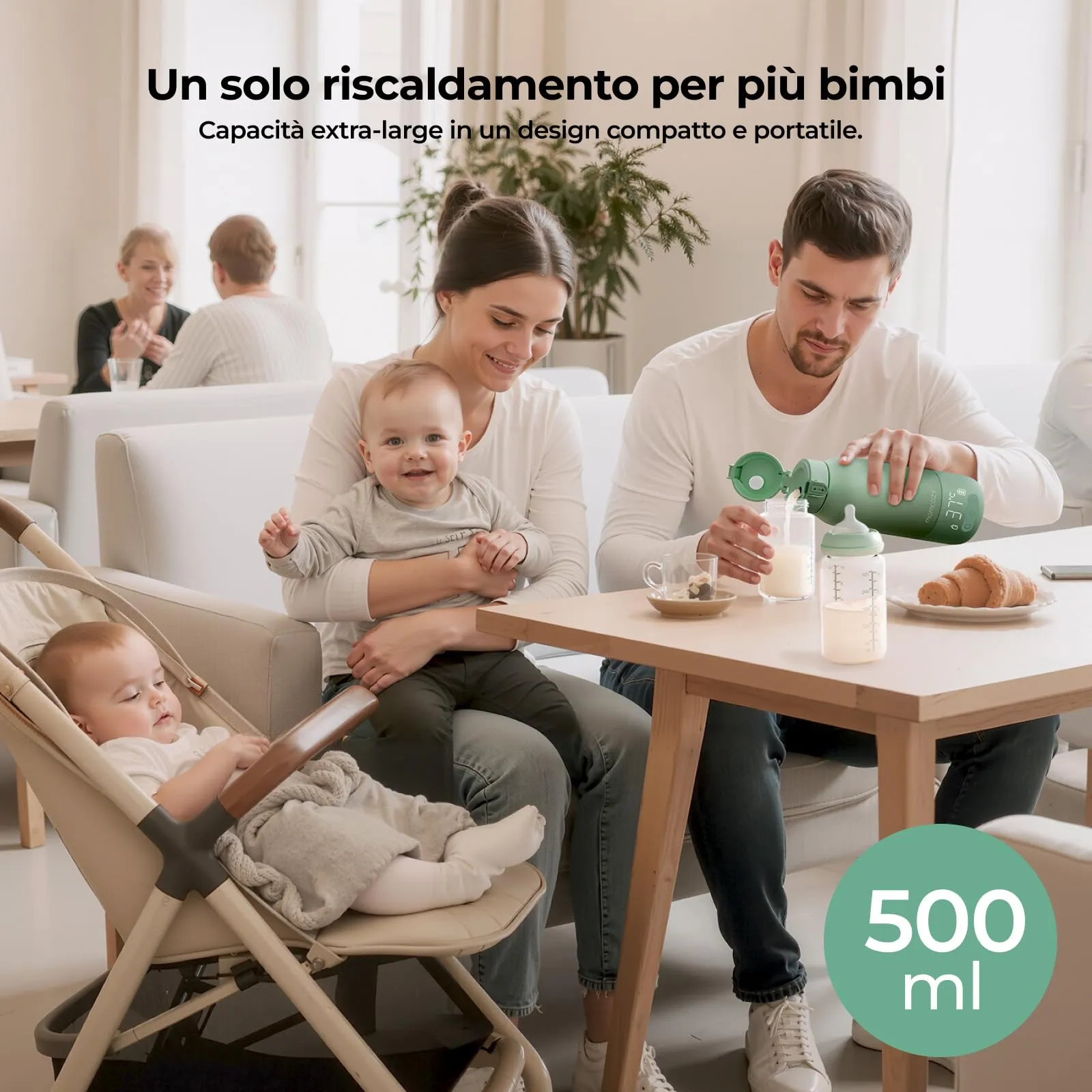 Momcozy MW05 Scaldabiberon Portatile Wireless per Latte Materno e Acqua, 500ml - immagine 5