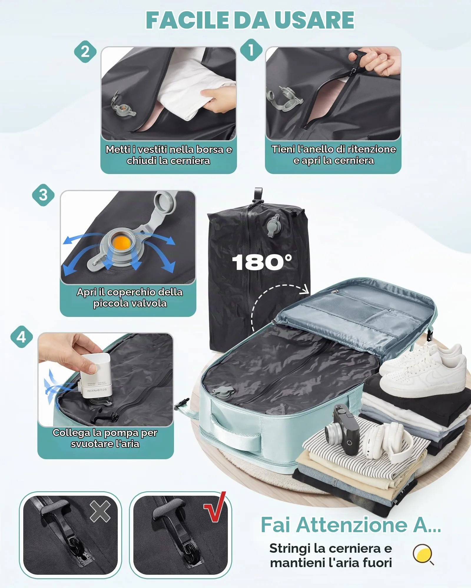 SZLX Zaino da Viaggio Sottovuoto con Pompa per Ryanair 40x30x20, Wizzair ed Easyjet, Bagaglio a Mano per Laptop 14 Pollici con Porta Scarpe - immagine 6