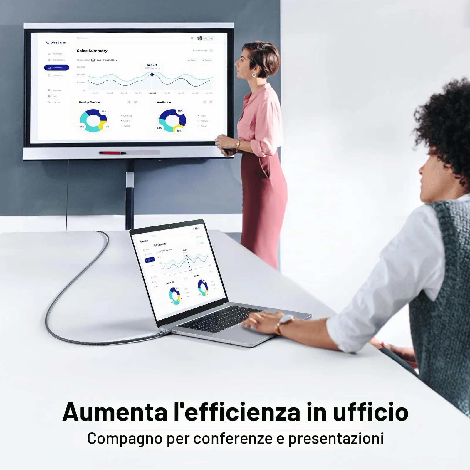 Acer Cavo USB C a HDMI 4K@60Hz Thunderbolt 3/4 HDMI 2.0, 4.5M - immagine 6