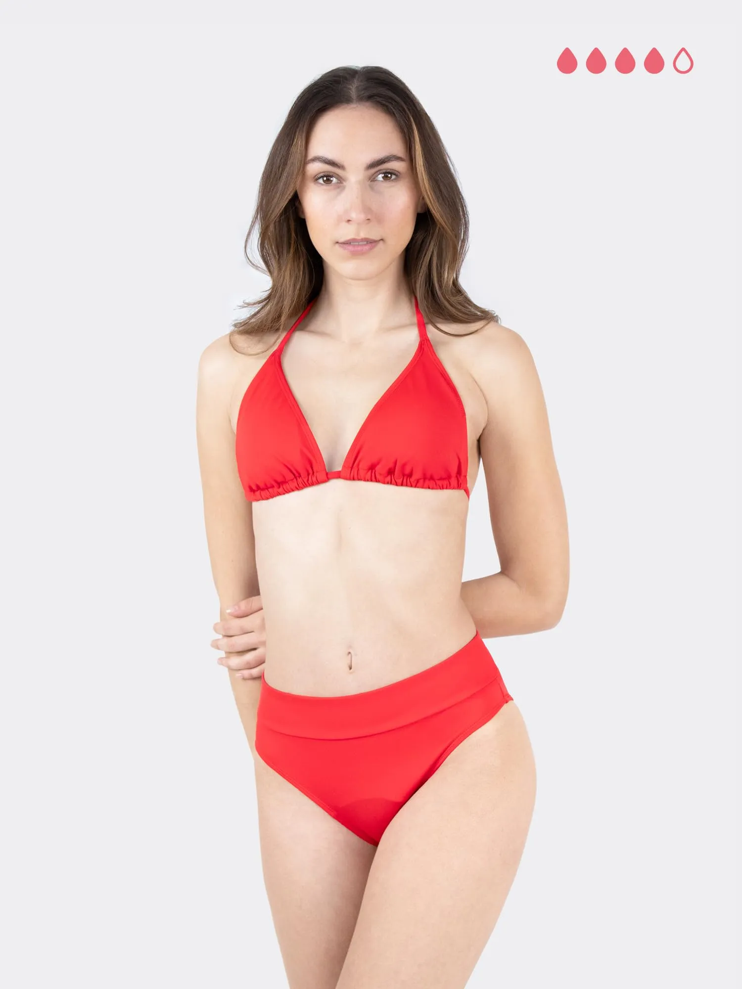 MYLILY Slip Bagno Mestruale Donna, Ragazze e Adolescenti Basic, Rosso, S - immagine 2