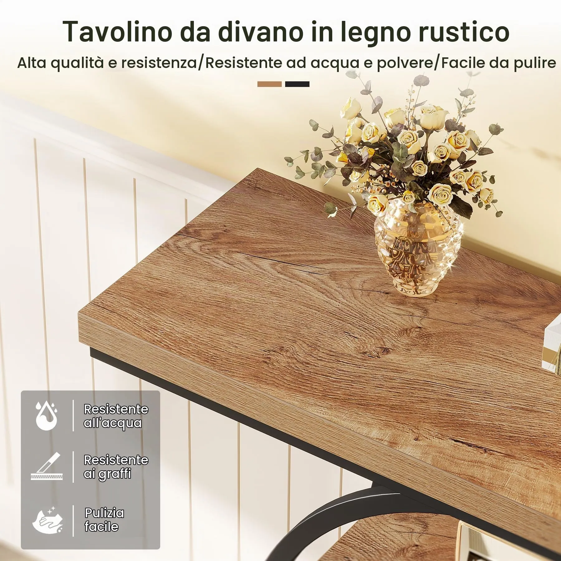 Tribesigns Tavolo Console Industriale a 4 Ripiani, Marrone Chiaro - immagine 5