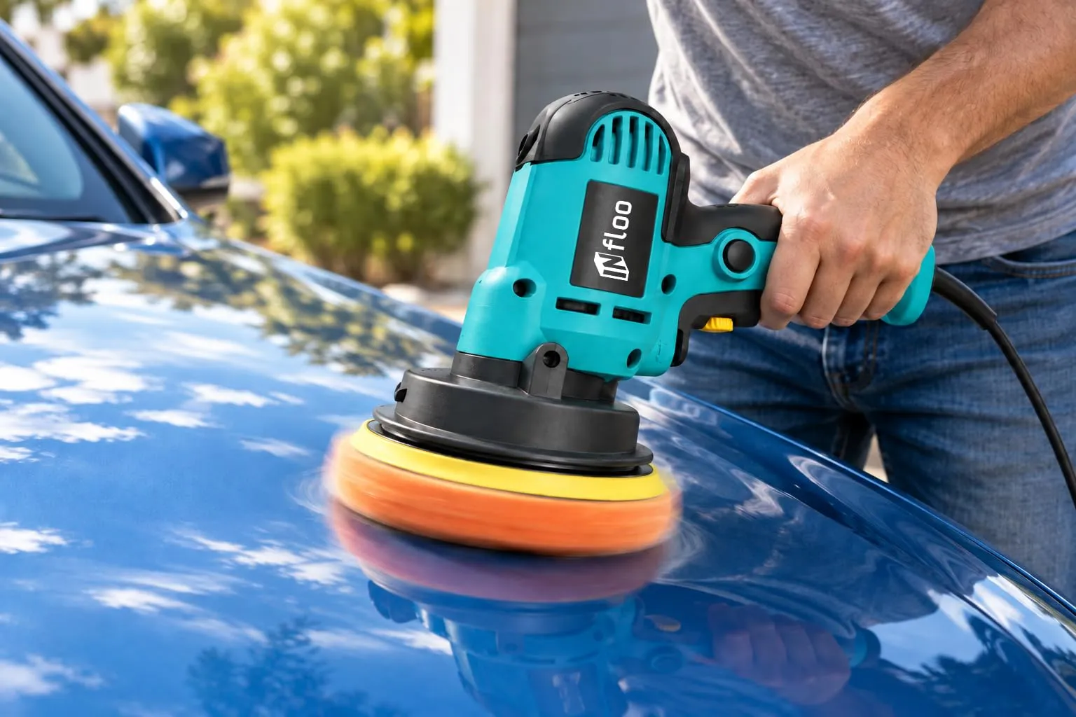 INfloo Lucidatrice Auto 700 W, Velocità Regolabile 600–3700 giri/min, Disco 125 mm, Set con Accessori - immagine 13