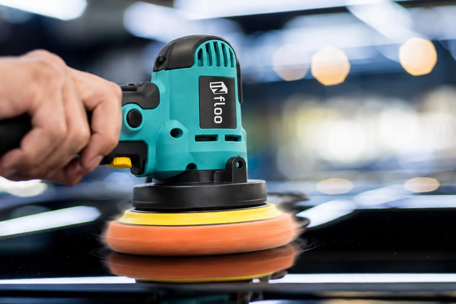 INfloo Lucidatrice Auto 700 W, Velocità Regolabile 600–3700 giri/min, Disco 125 mm, Set con Accessori - immagine 14