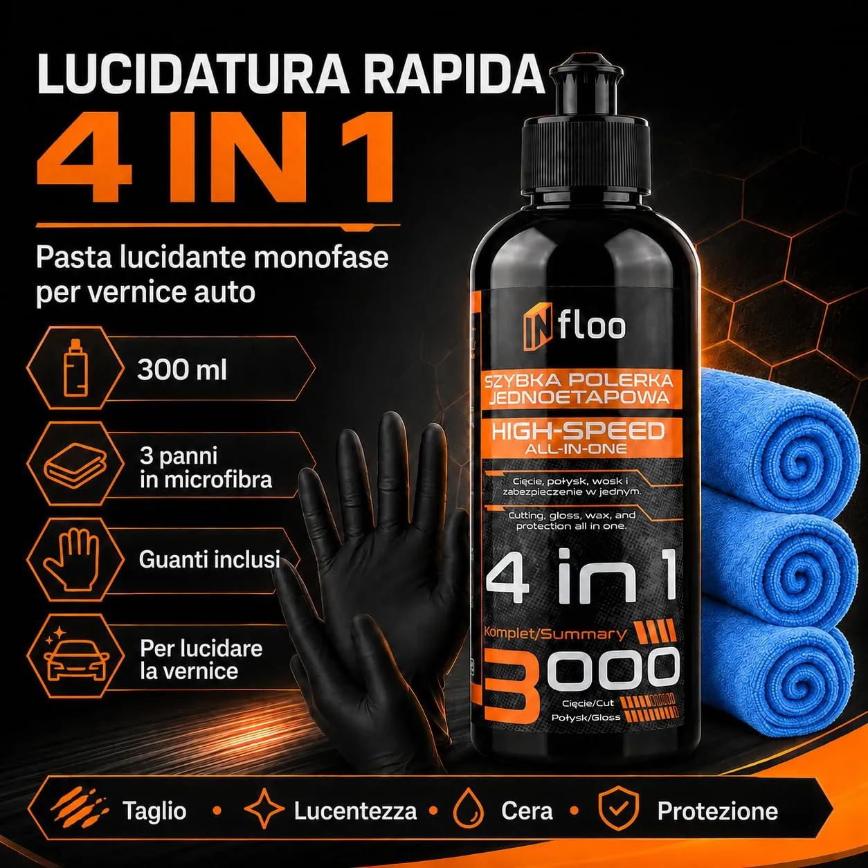 INfloo Polish Auto 4in1 One Step 3000, 300 ml - immagine 2