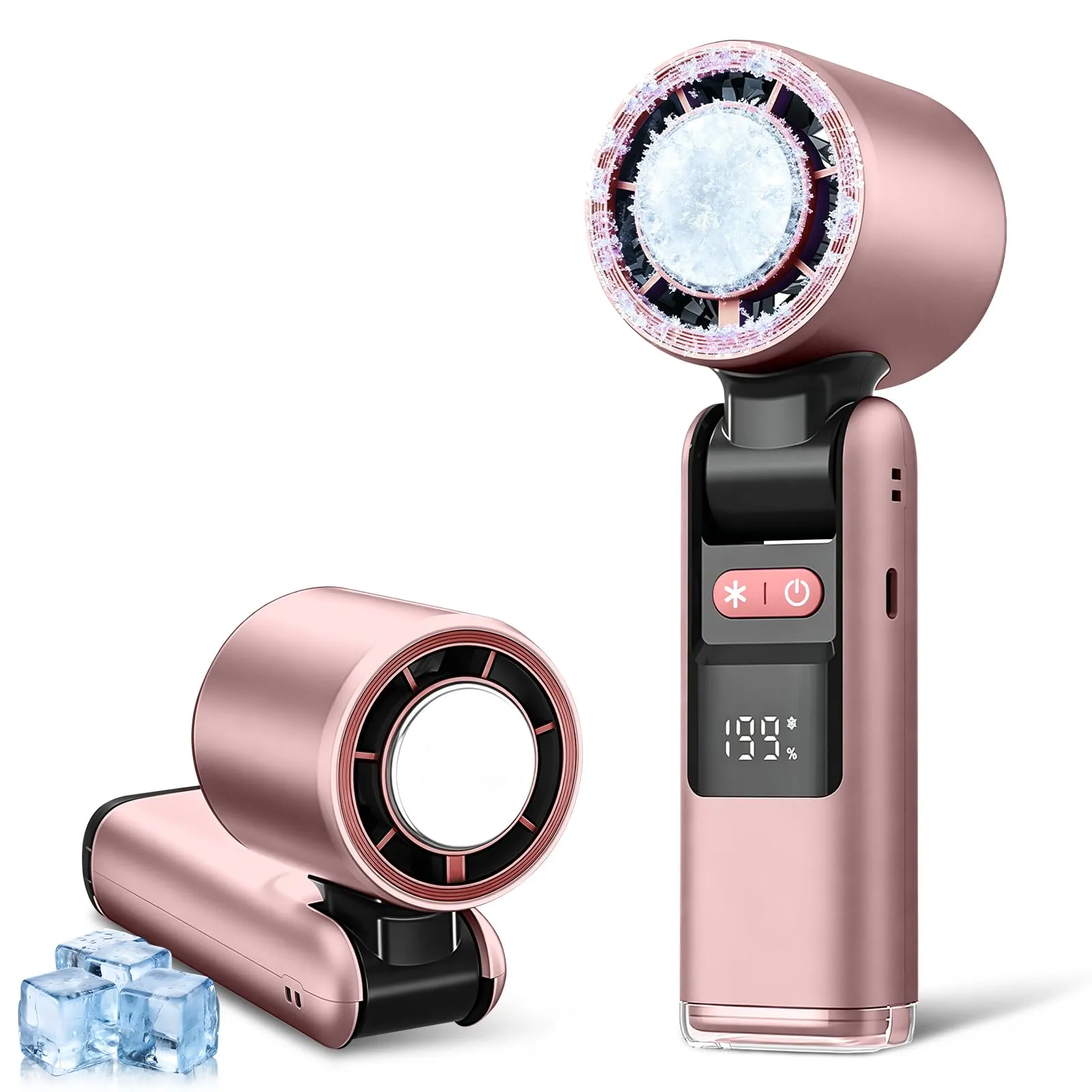 VHV Ventilatore portatile turbo a mano, 1-199 velocità, batteria 5500 mAh, display LED, pieghevole, JF138 - immagine 1