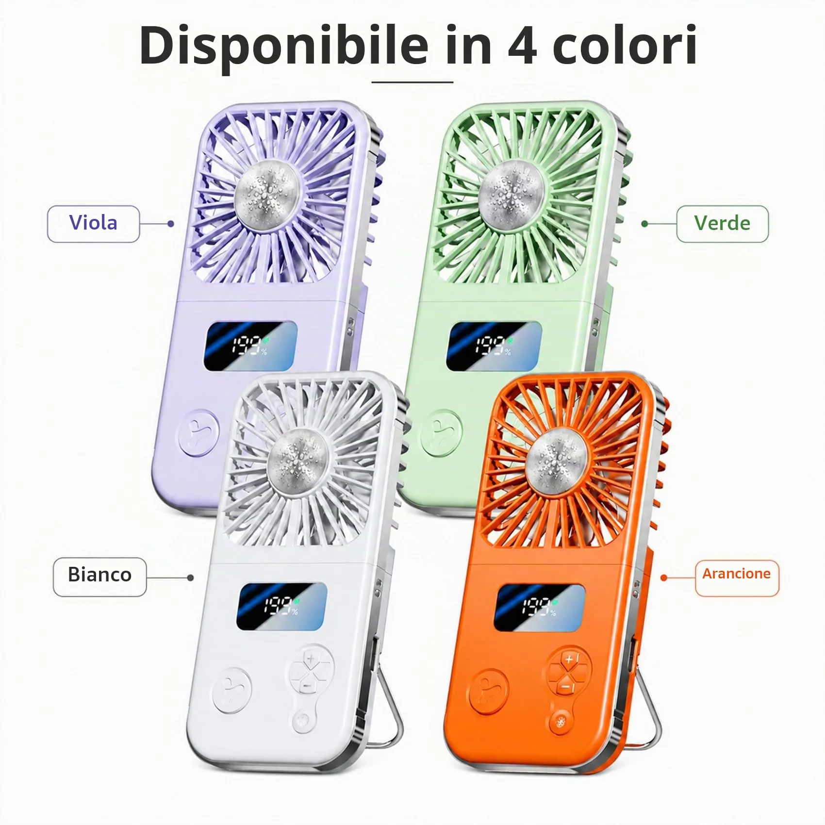 SINOTE'CA Ventilatore Portatile con Piastra Fredda, Pieghevole, USB Ricaricabile, 5 Livelli di Velocità, Funzione Power Bank - immagine 8