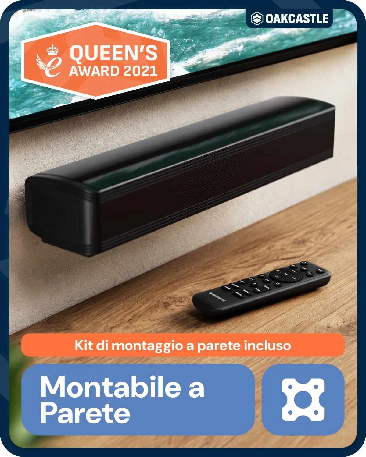 Oakcastle SB40 Xtra Soundbar 2.1 con Subwoofer Cablato 90W RMS - immagine 6
