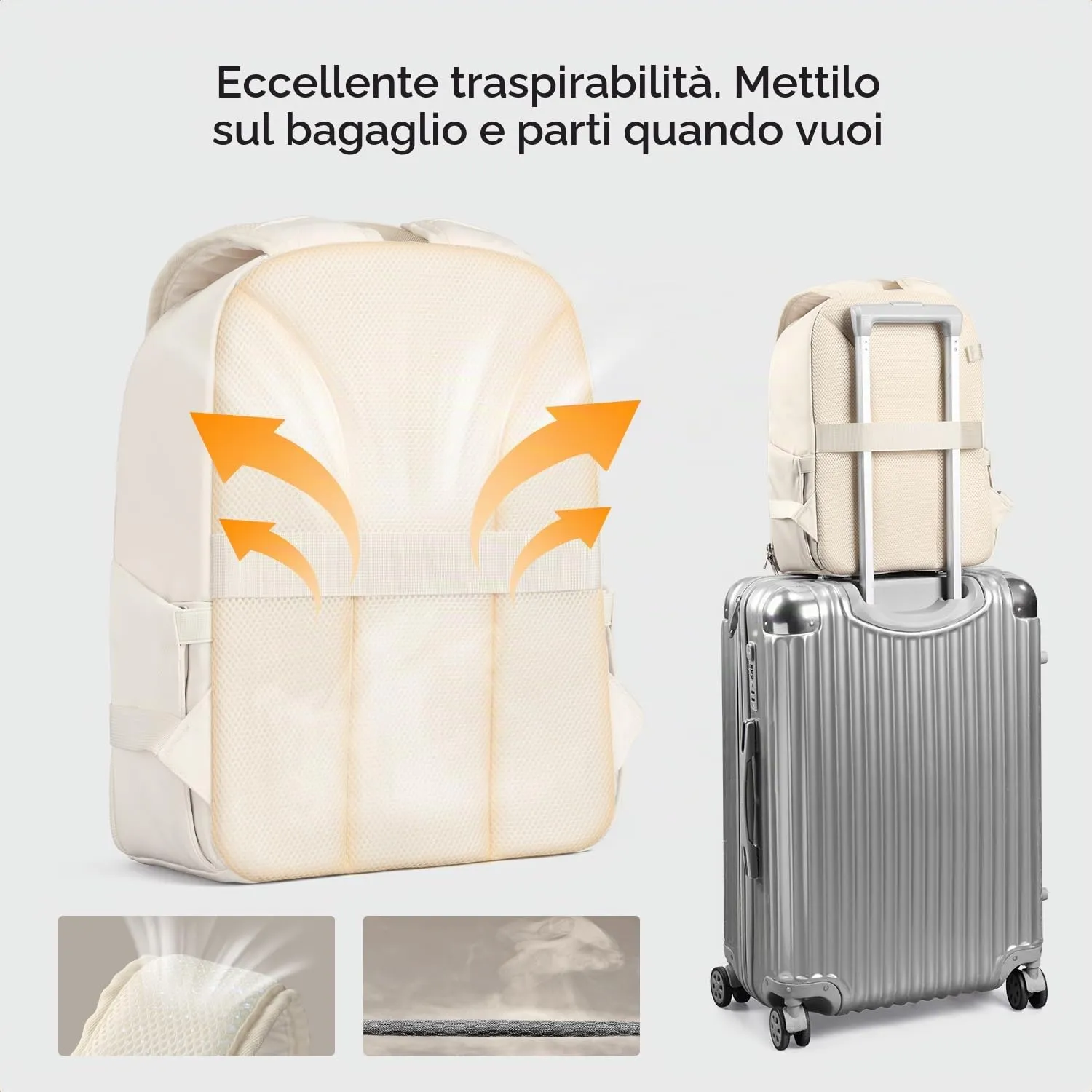 K&F CONCEPT Zaino Foto Compatto 13L Impermeabile Bianco - immagine 8