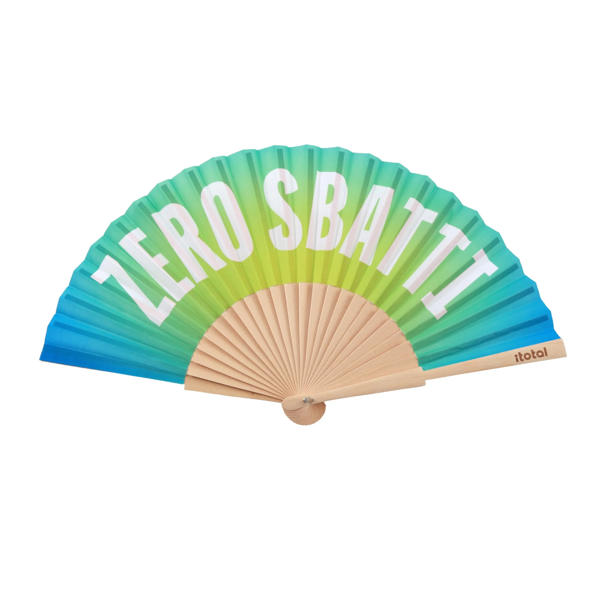 I-TOTAL Ventaglio a Mano in Legno e Tessuto, 42 x 23 cm, Zero Sbatti - immagine 1