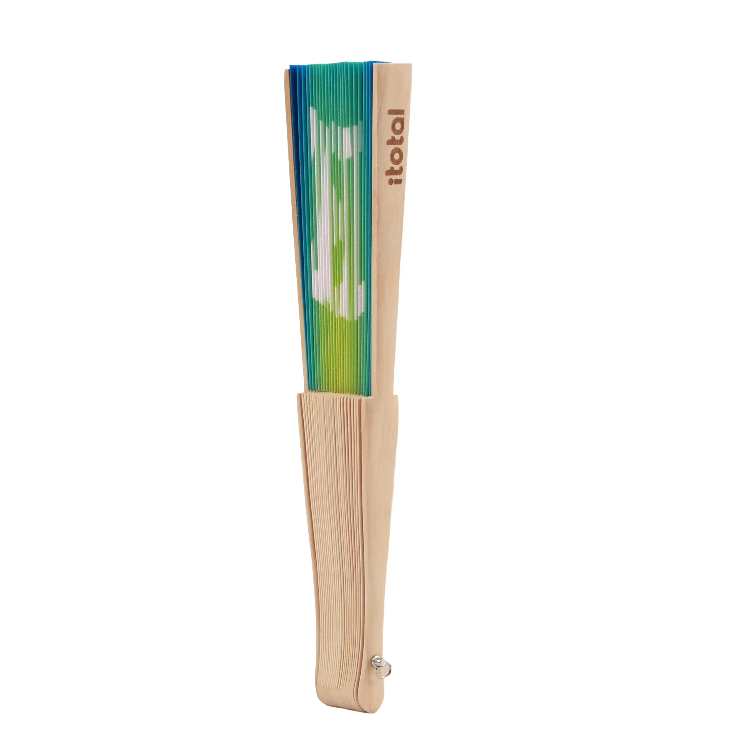 I-TOTAL Ventaglio a Mano in Legno e Tessuto, 42 x 23 cm, Zero Sbatti - immagine 2