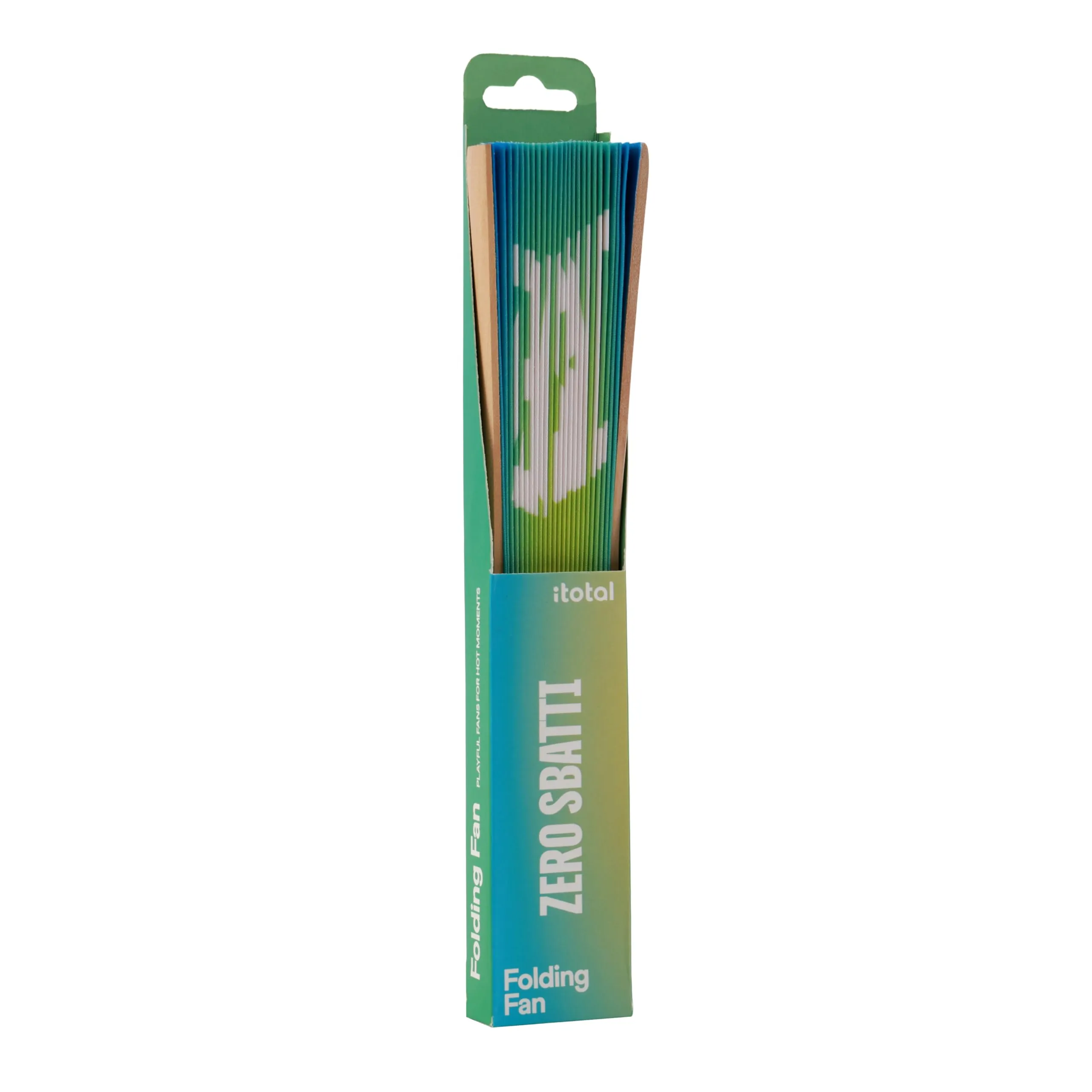 I-TOTAL Ventaglio a Mano in Legno e Tessuto, 42 x 23 cm, Zero Sbatti - immagine 3