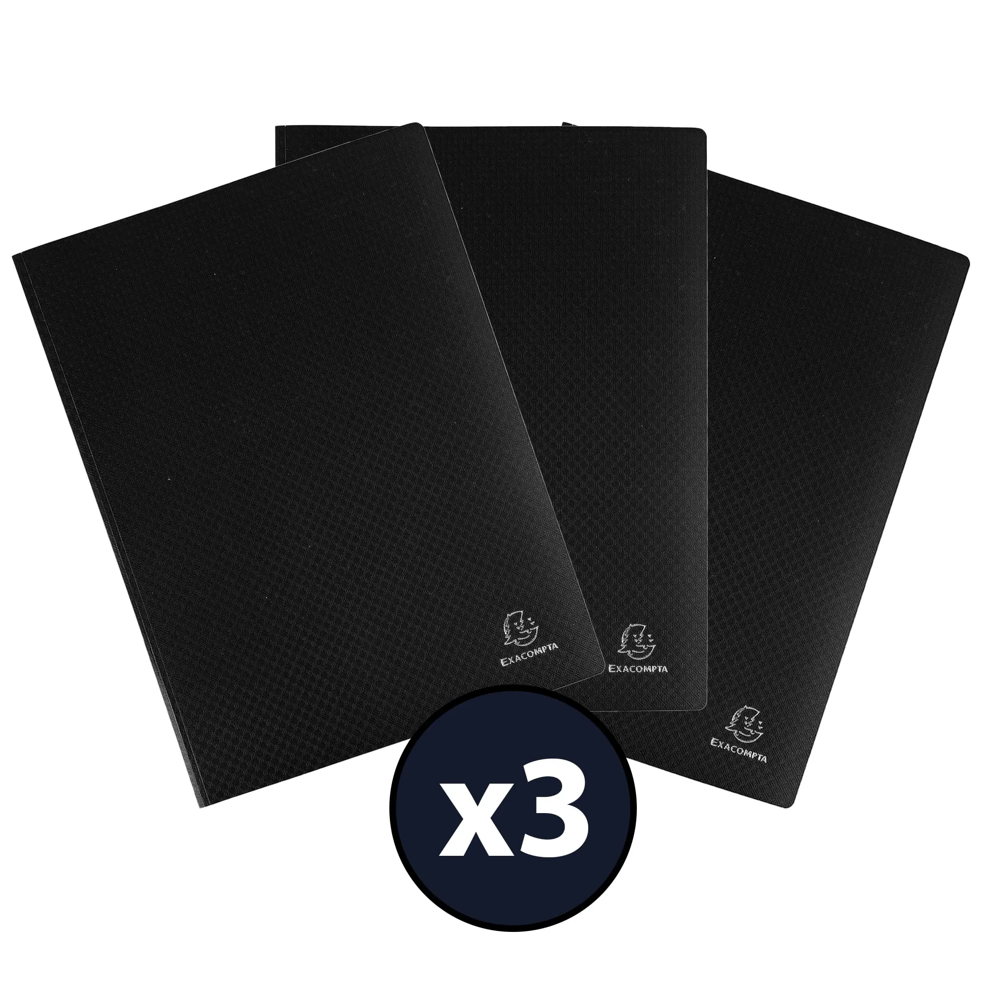 Exacompta Opak Portadocumenti, 100 Tasche, 200 Facciate, Formato A4 (24 x 32 cm), Copertina in Polipropilene Morbido, Nero, Confezione da 3 - Rif. 85101E - immagine 2