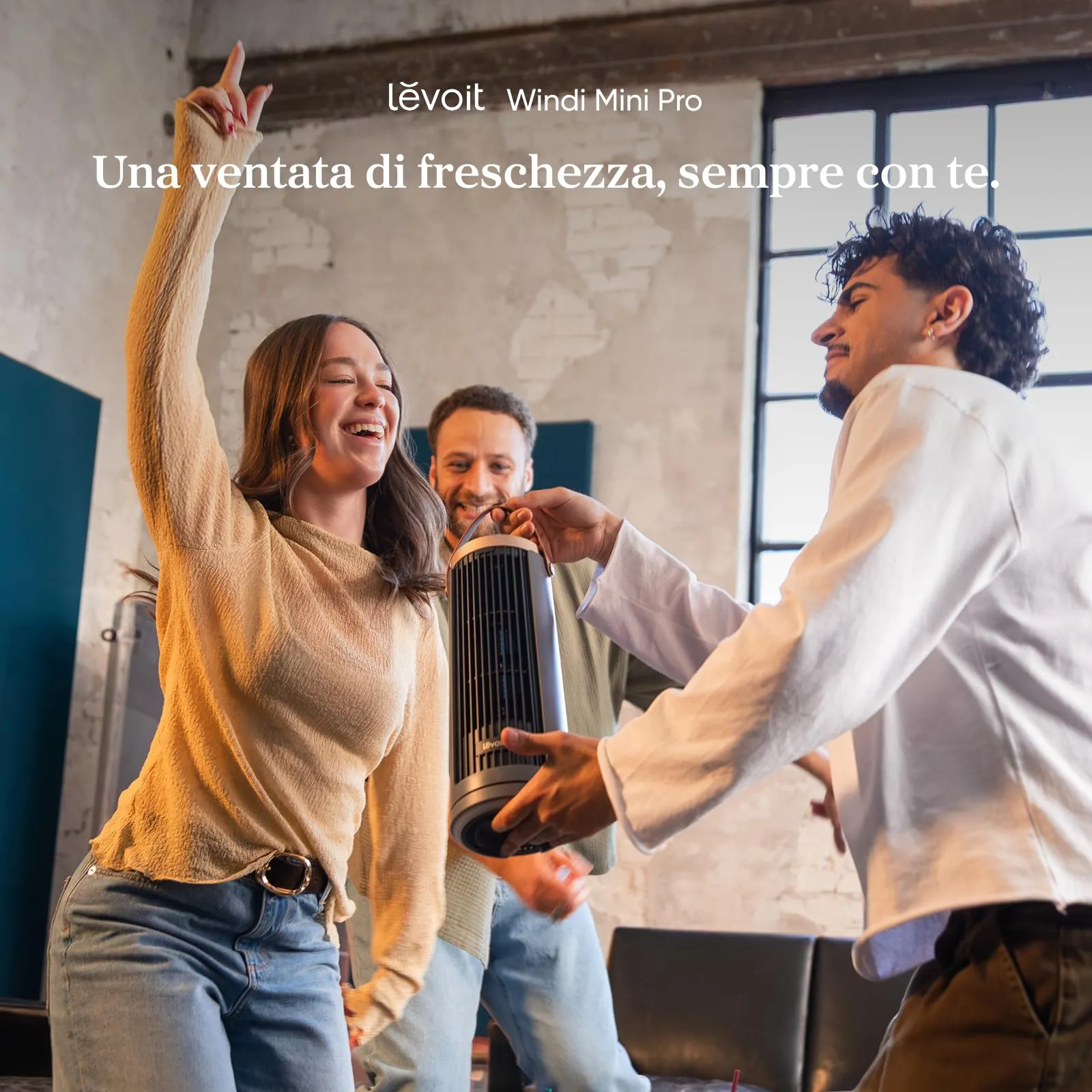 Levoit Windi Mini Pro Ventilatore a Torre Compatto Portatile, Grigio Scuro - immagine 7