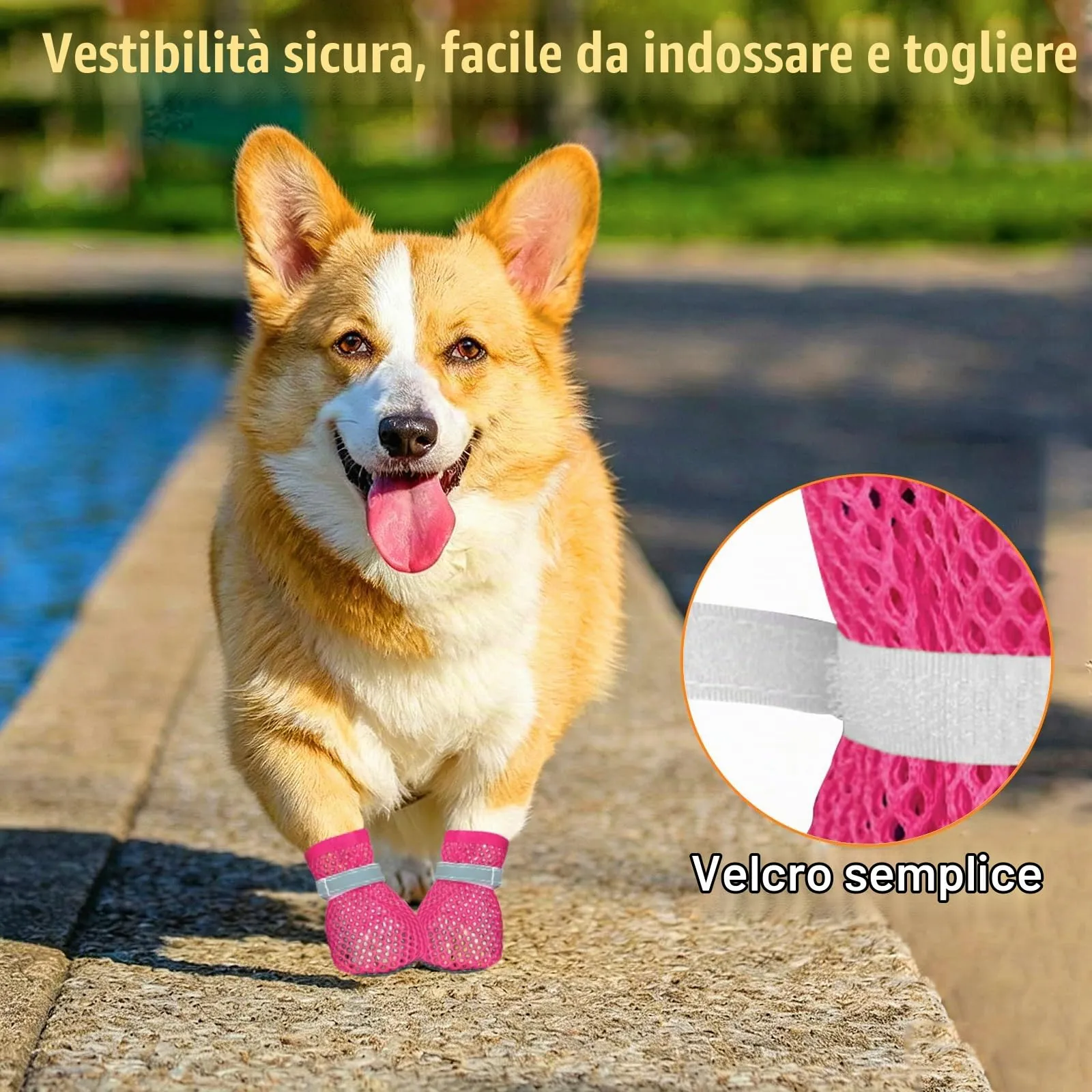 XIABYAYU Scarpe Estive per Cani Antiscivolo e Traspiranti, Rosa M - immagine 3