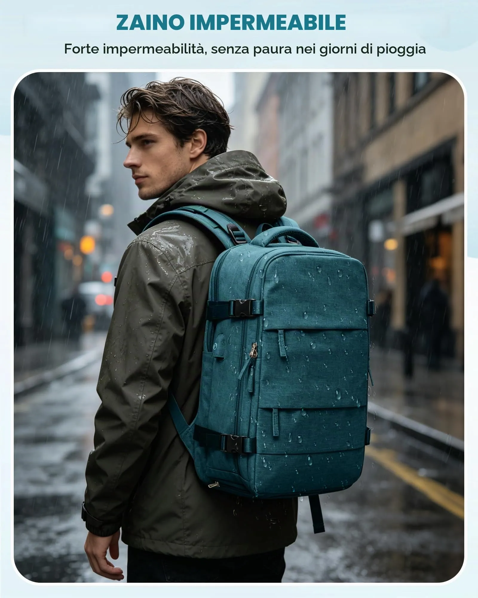 SZLX Zaino da Viaggio Sottovuoto con Pompa 40x30x20 Ryanair Wizzair Bagaglio a Mano Impermeabile con Scomparto Scarpe e Laptop 14 Pollici - immagine 11