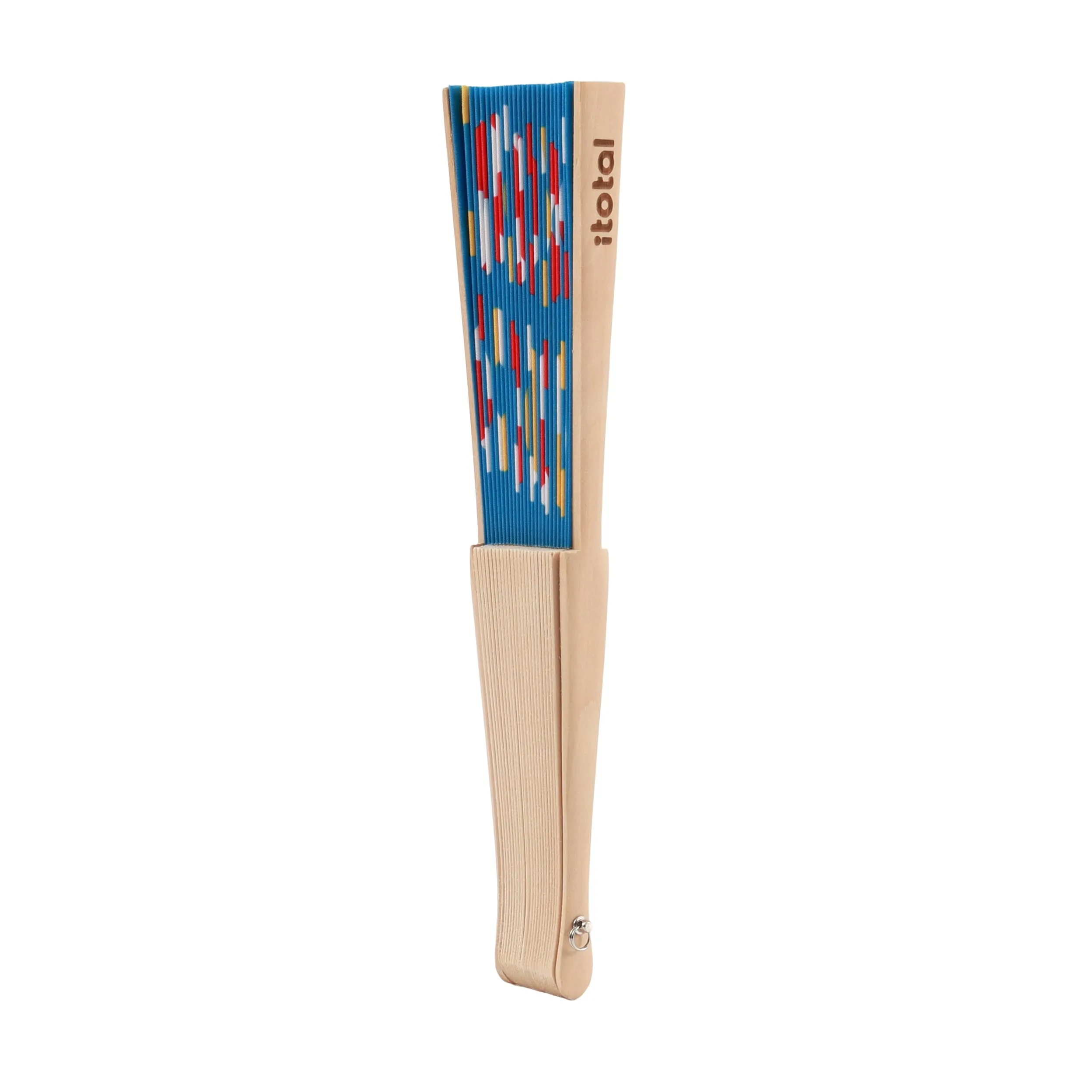 I-TOTAL Ventaglio a Mano in Legno e Tessuto, 42 x 23 cm (Floats) - immagine 2