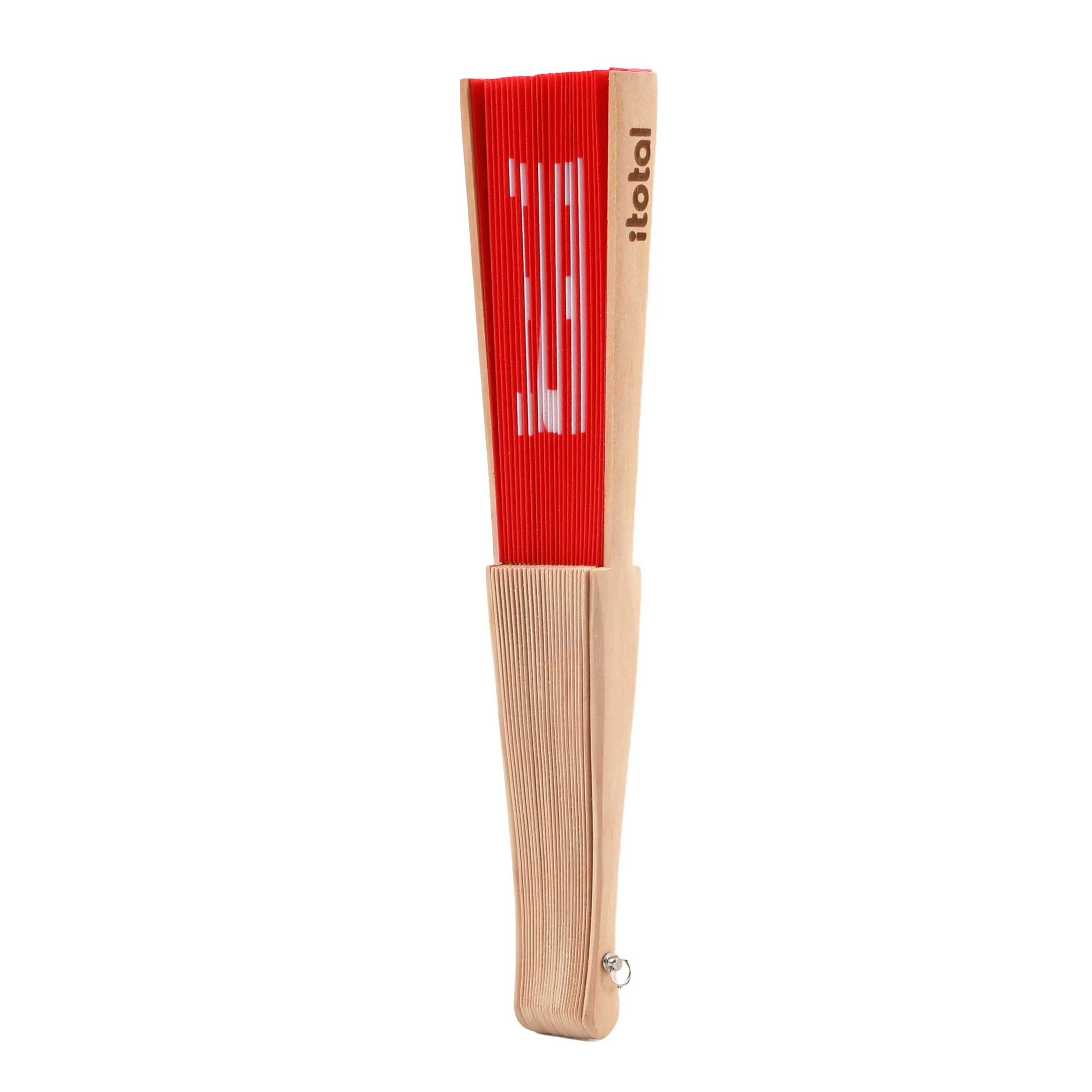 I-TOTAL Ventaglio a Mano in Legno e Tessuto, Je Kiffe, 42 x 23 cm - immagine 2