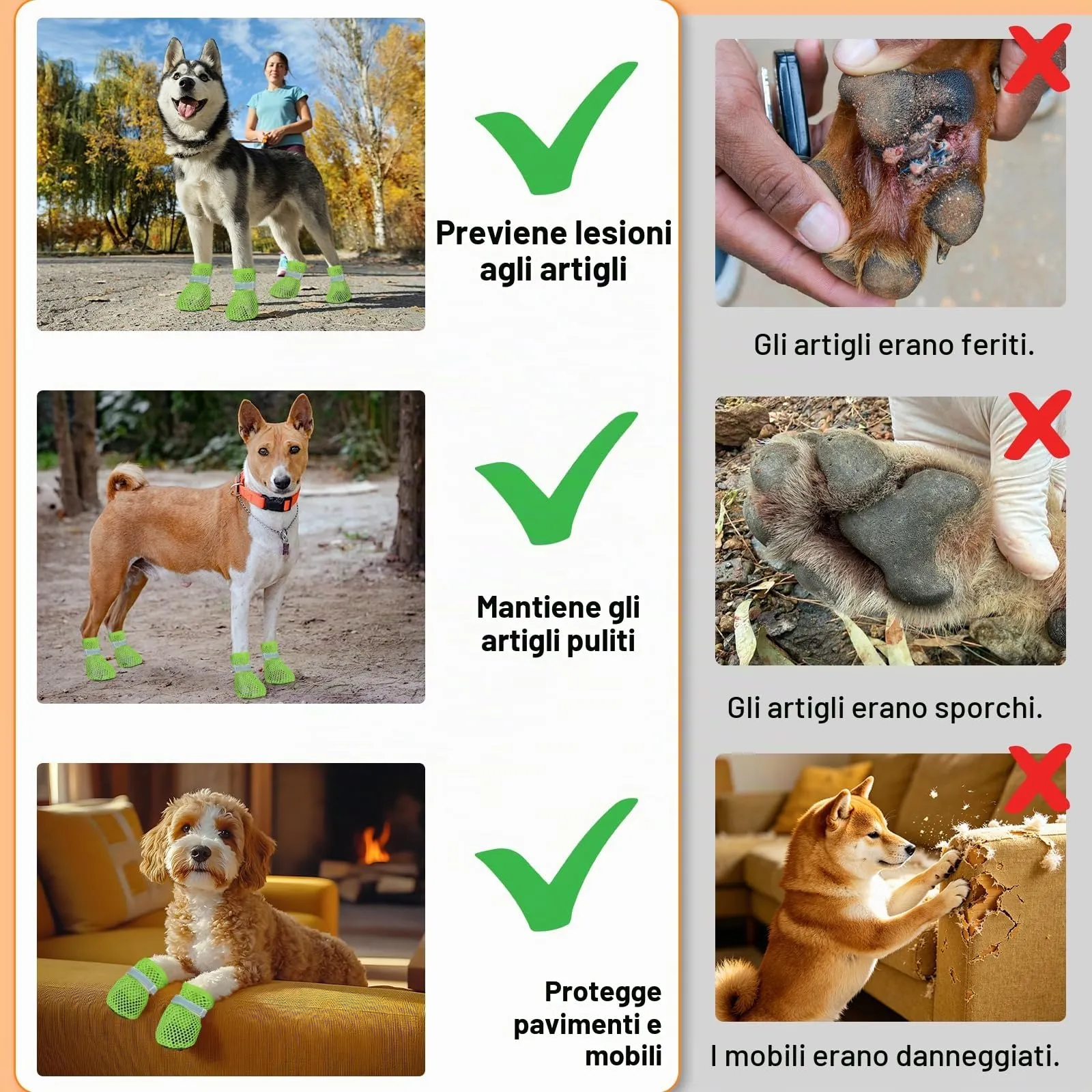 XIABYAYU Scarpe Estive Antiscivolo per Cani, Traspiranti, Verde L - immagine 5