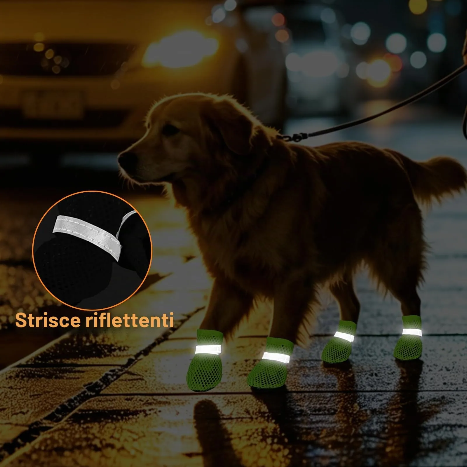 XIABYAYU Scarpe Estive Antiscivolo per Cani, Traspiranti, Verde L - immagine 7