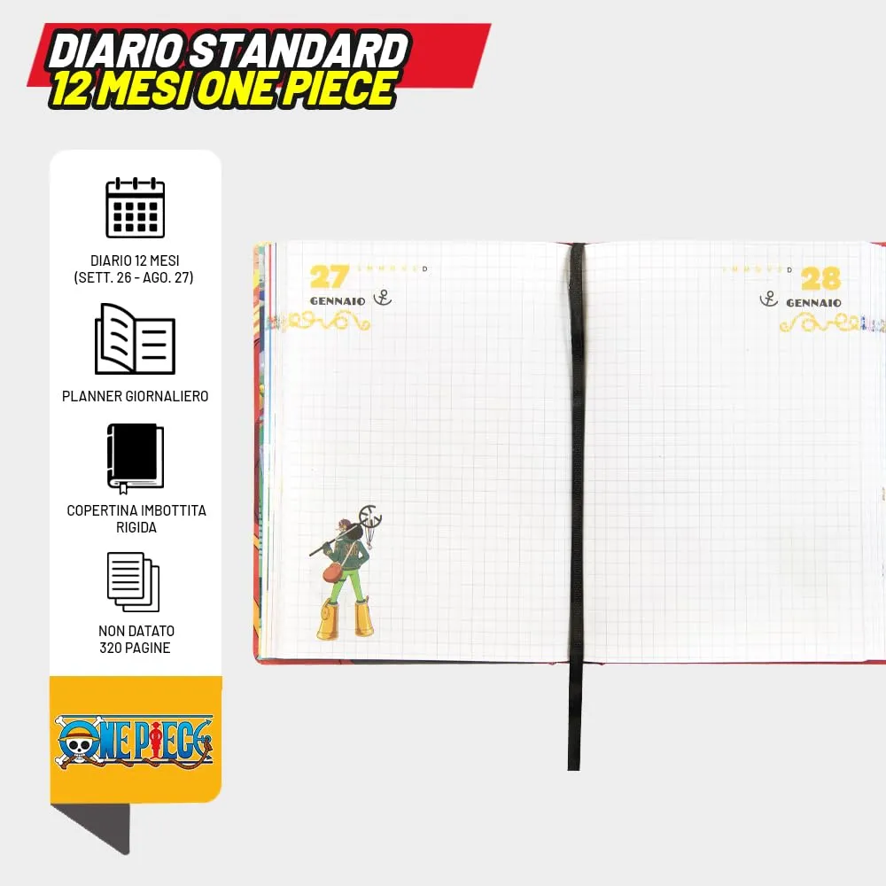 Franco Cosimo Panini One Piece Diario Scuola Ufficiale, 12 Mesi, Copertina Imbottita, 320 Pagine, 13x17,8H - immagine 3