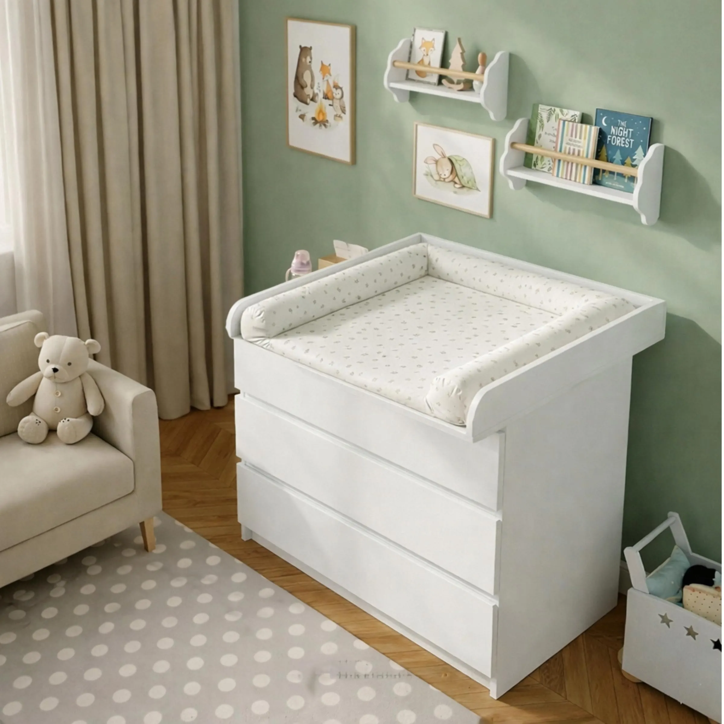 ComfortCove Fasciatoio per Comò, 80 x 70 cm, Bianco - immagine 3