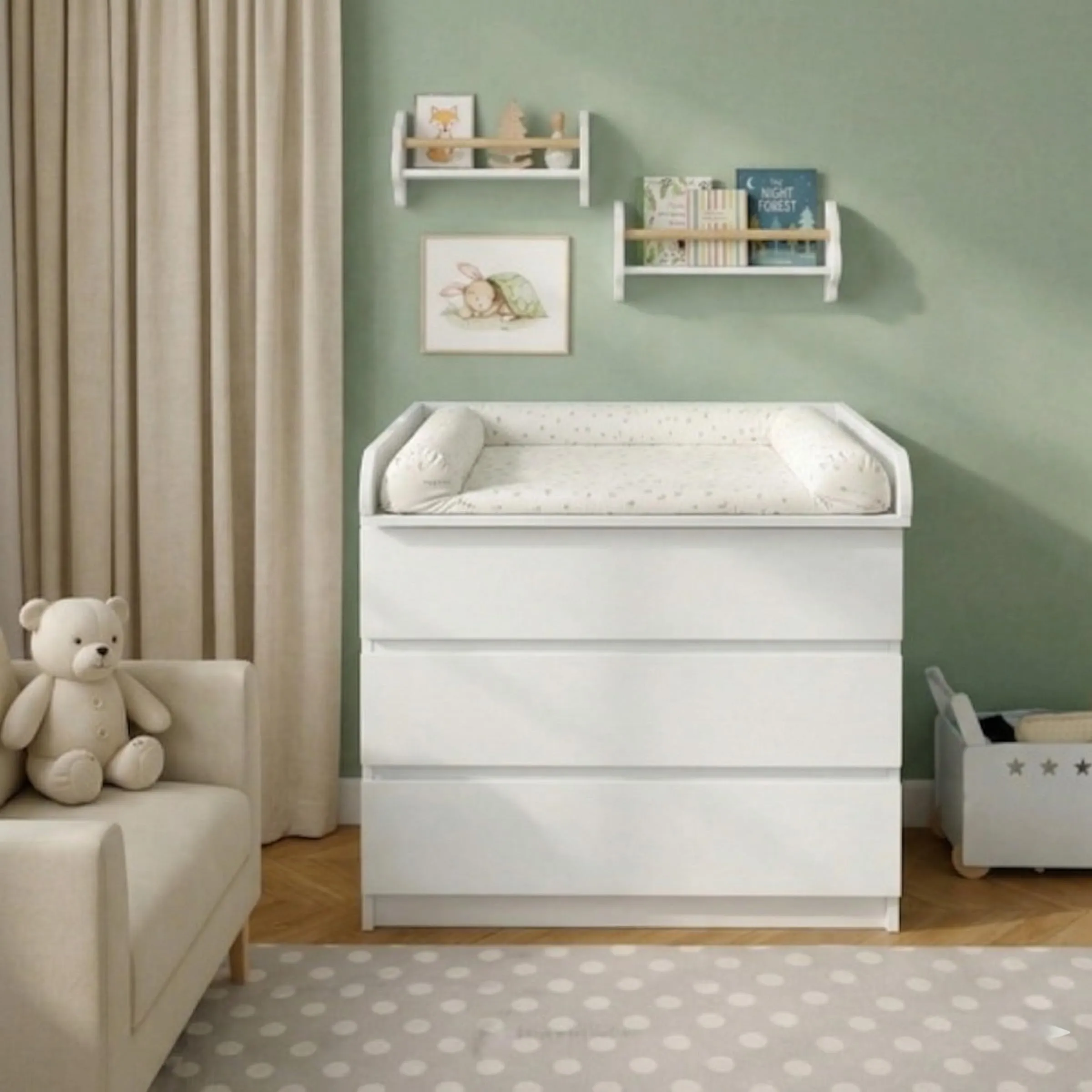 ComfortCove Fasciatoio per Comò, 80 x 70 cm, Bianco - immagine 8
