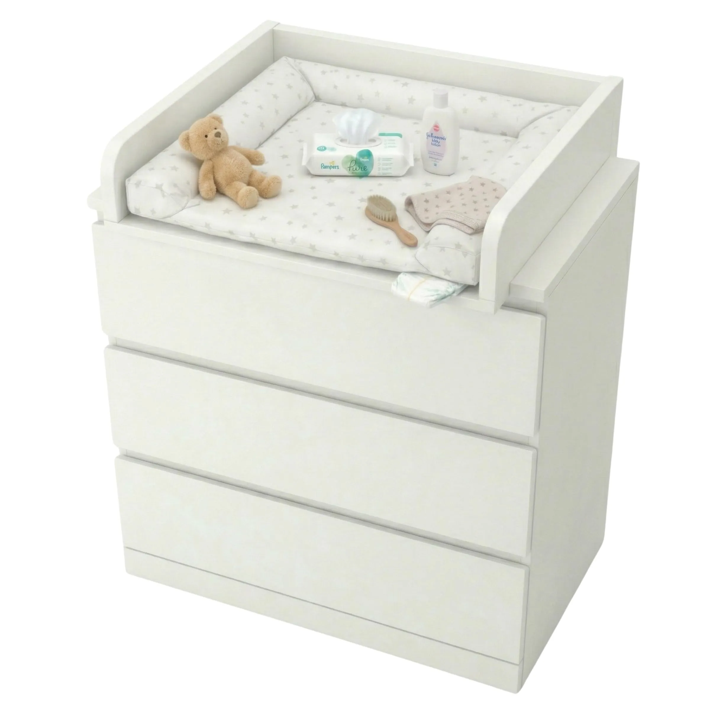 ComfortCove Fasciatoio per Comò, Sponde Arrotondate, 53,2 x 70 cm, Bianco - immagine 2
