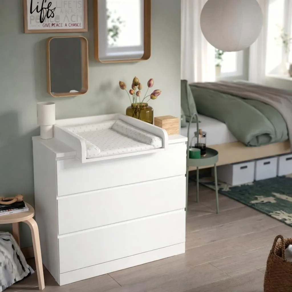 ComfortCove Fasciatoio per Comò, Sponde Arrotondate, 53,2 x 70 cm, Bianco - immagine 8